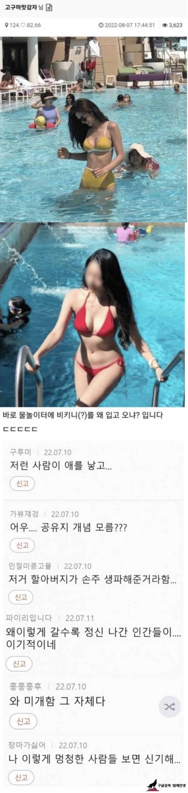 애엄마 물놀이터 비키니 댓글 레전드 img #1