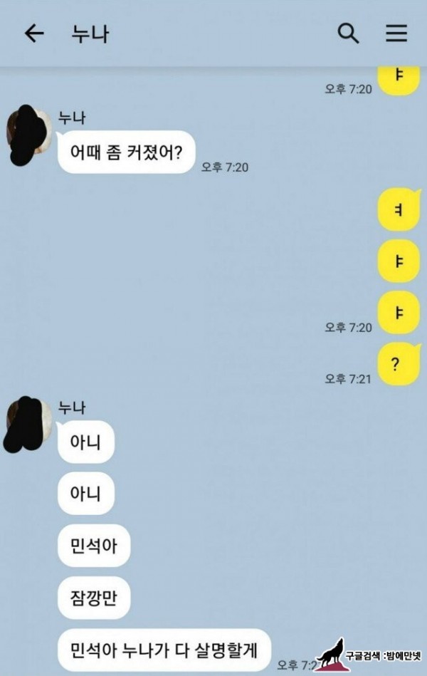 남친에게 보낼 걸 실수로 동생에게 보낸 카톡 img #2